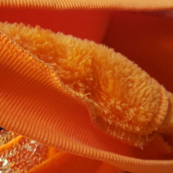 Kensie Girl 3-piece Plush Orange Top with Pumpkin Print Leggings and Headband - Picture 9 of 9